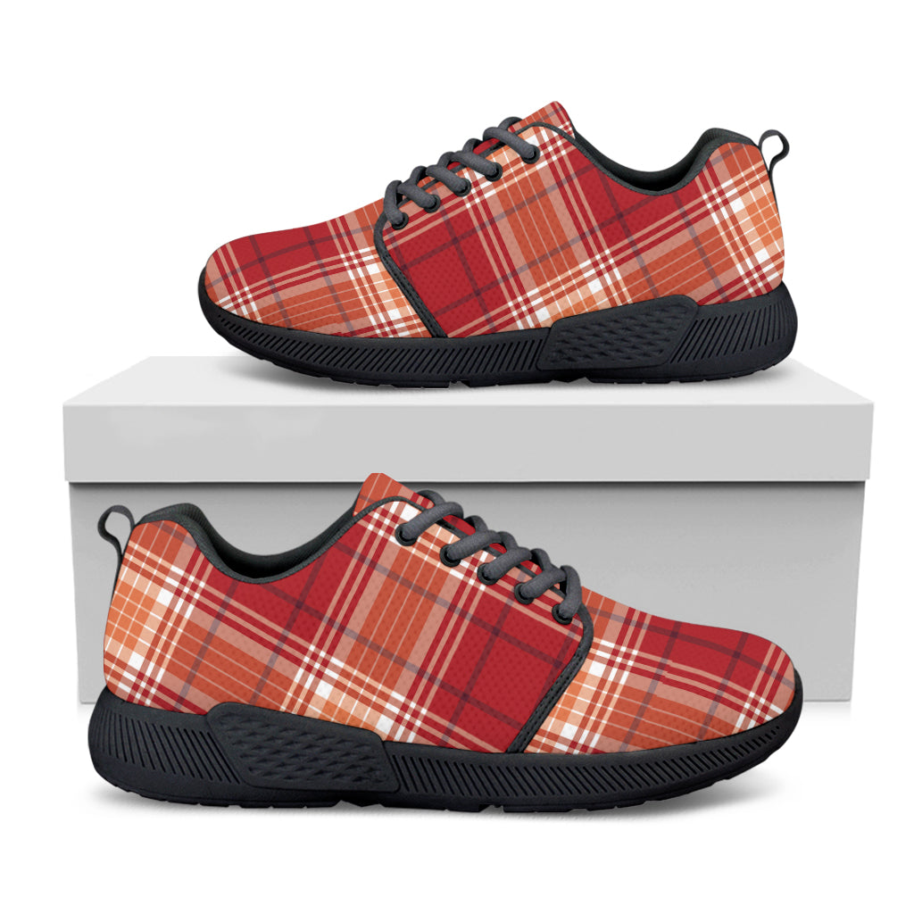 Western Tartan Pattern Print Black Athletic Shoes