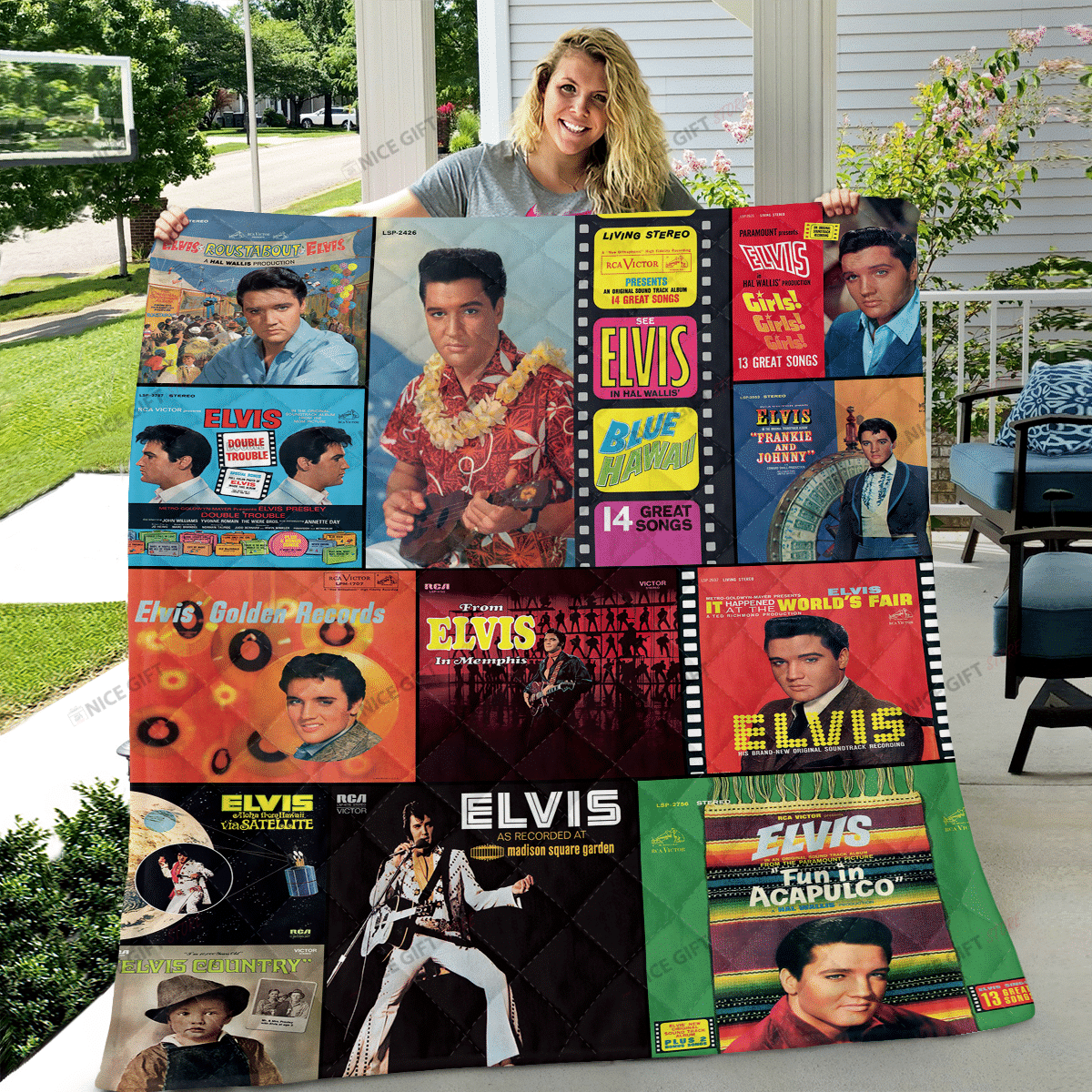Elvis Presley Fleece Blanket Blk-Y8X6