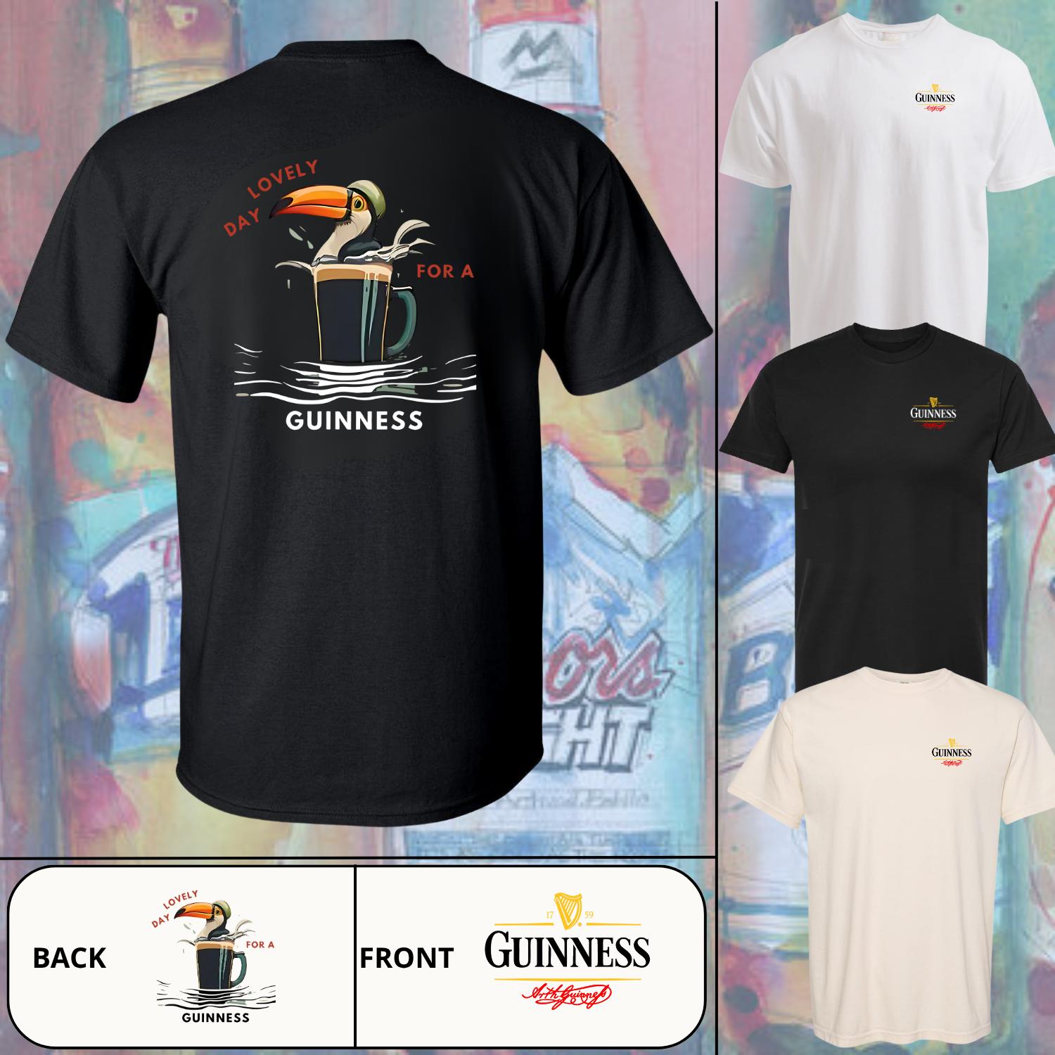 Guinness Beer Toucan Tee for Men, Classic Vintage Irish Pub Shirt, Lovely Day for a Guinness Summer T-Shirt, Retro Stout Lover Drinking Graphic