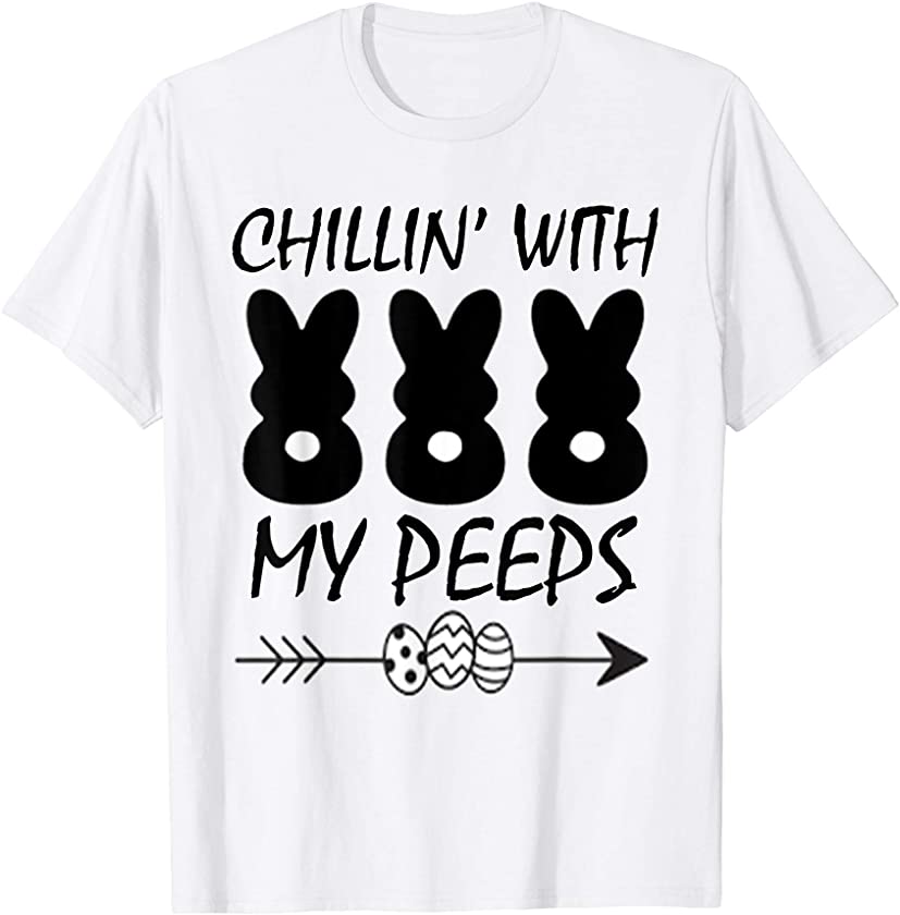 Cute Chillin With My Peeps Easter Day Bunny Shirt Men Boy T-Shirt