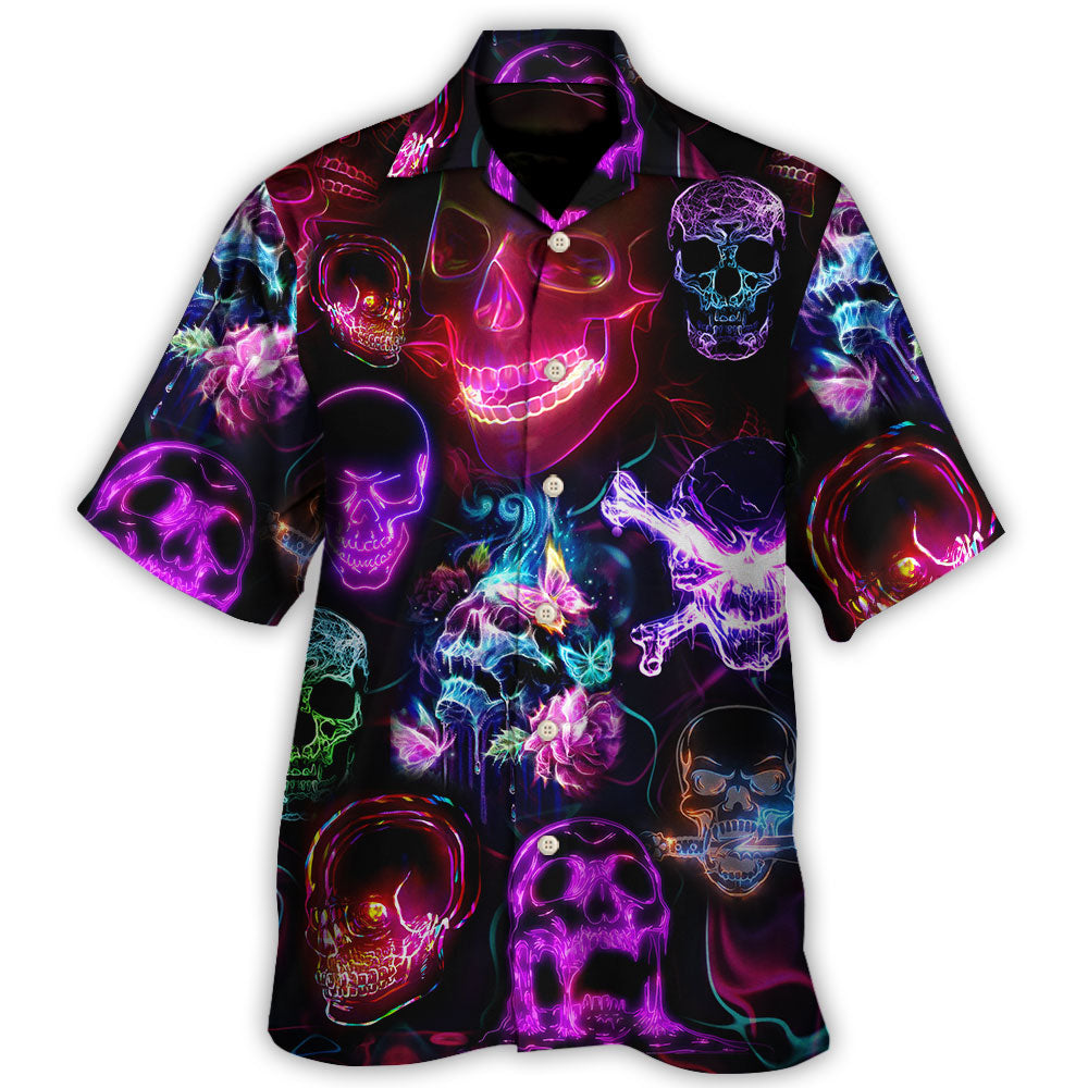 Skull Neon Art Happy Holiday Hawaii Shirt Ha15198