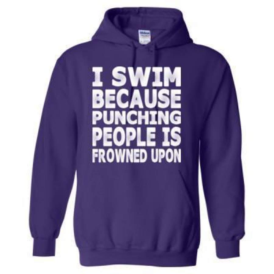 AGR I Swim Because Punching People Is Frowned Upon – Heavy Blend™ Hooded Sweatshirt