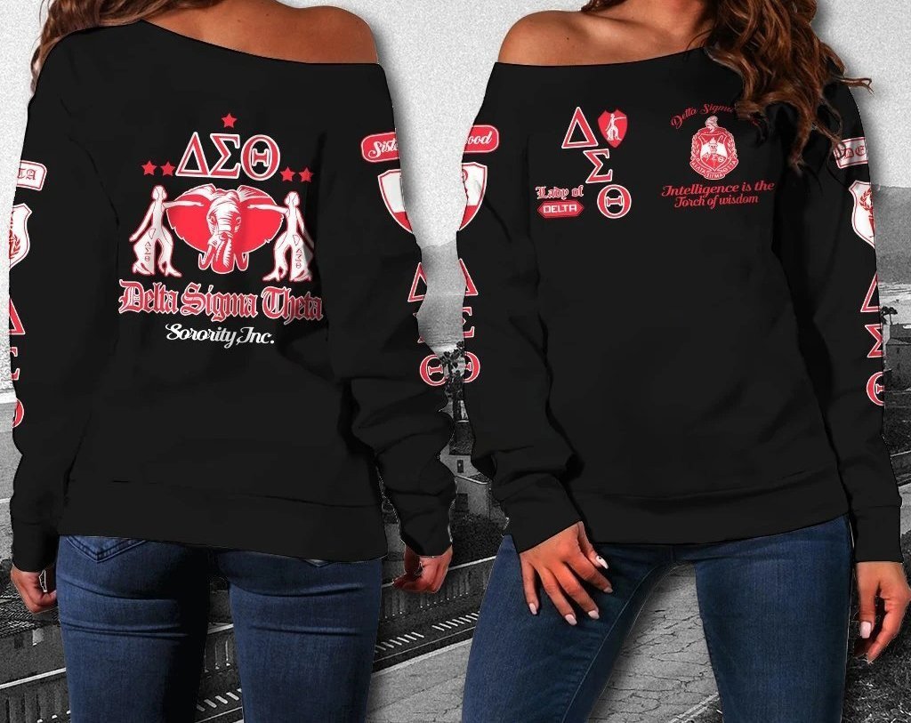 Sorority Sweatshirt – Lady Of Delta Sigma Theta Sorority Women Off Shoulder