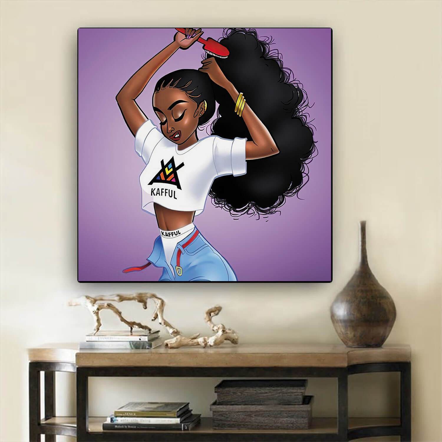 African Canvas Art Cute Melanin Poppin Girl African Canvas Wall Art Afrocentric Home Decor Ideas BPS37114