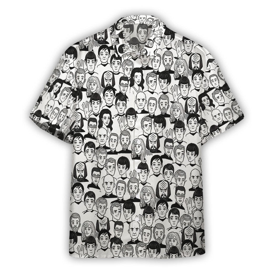 Gearhumans And Faces Black White Ver Custom Hawaii Shirt Ha101146