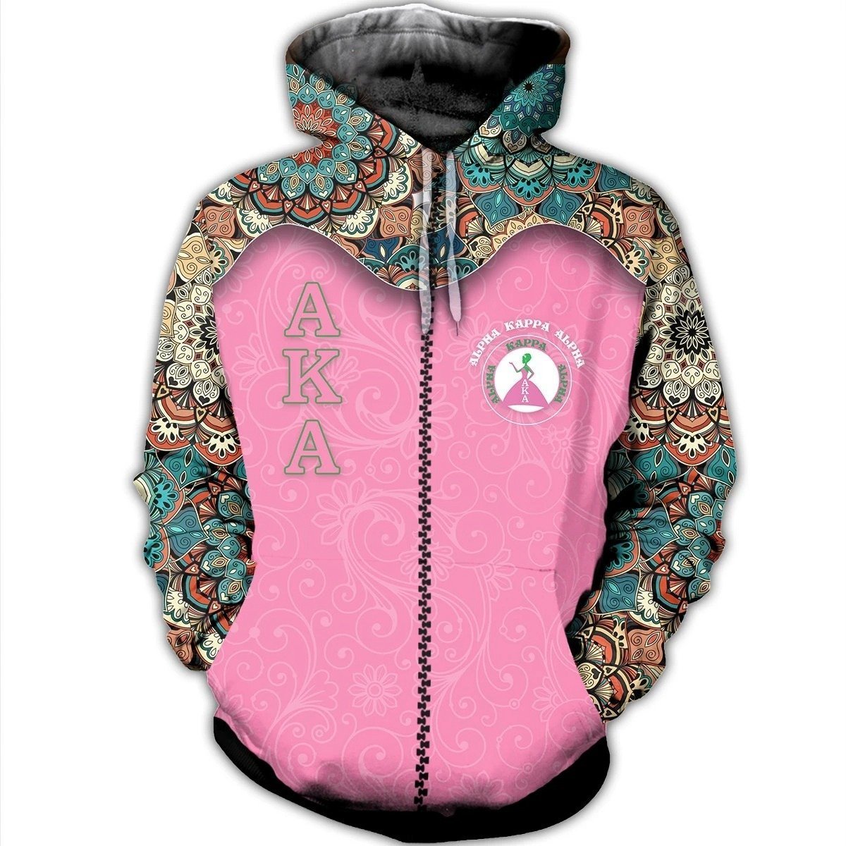 Greek Life Hoodie – Floral Alpha Kappa Alpha Zipper Hoodie