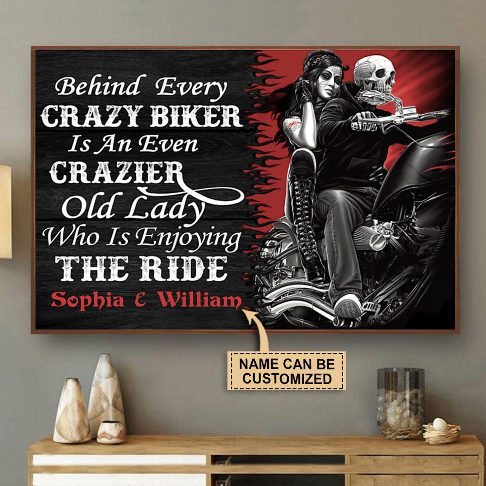 Aeticon Gifts Personalized Motorcycling Crazy Biker Canvas Mom Dad Gift Home Decor