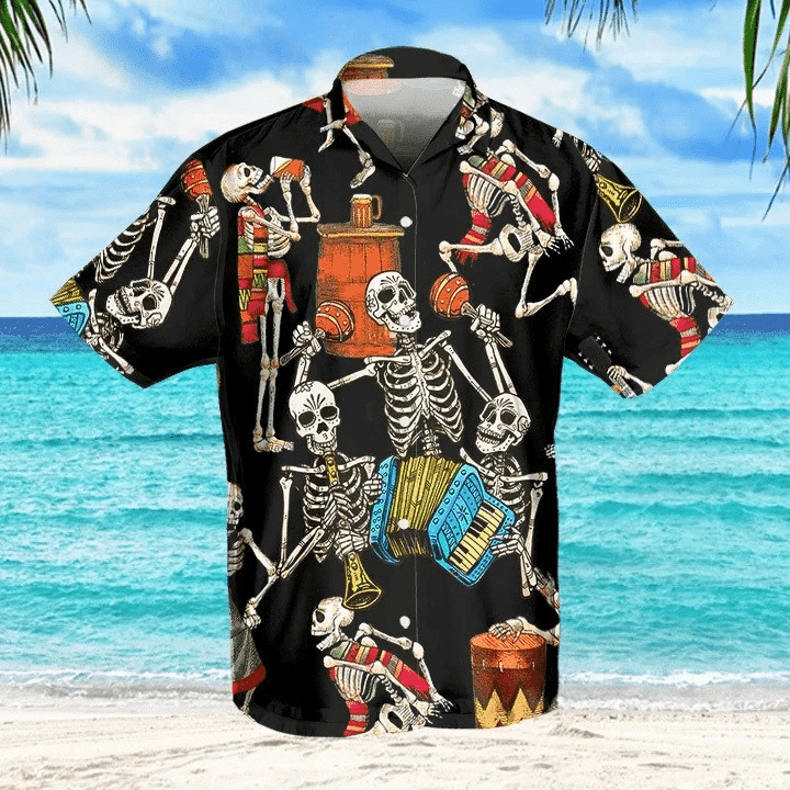 Amazing Music Skeleton Plays Accordion Hawaii Shirts Dh Ha41937