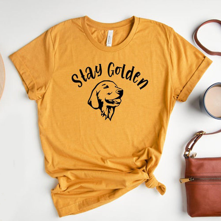 Stay Golden Shirt – Golden Retriever Shirt – Dog Mom Shirt – Funny Dog Mom Shirt – Golden Retriever Owner Gift