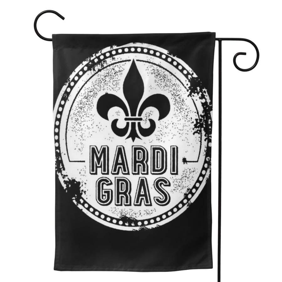 2 Pcs Garden Flag Vintage Mardi Gras New Orleans Logo Horizontal Poster 12.5″x18″ -Mothers Day, Birthday Gifts for Mom, Dad, Wife, Husband, Daughters, Grandma, Friends