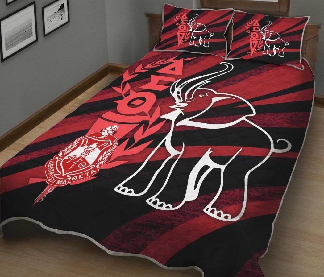 Wonderprint Home Set Delta Sigma Theta Elephant Ver2 Quilt Bed Set Lt10