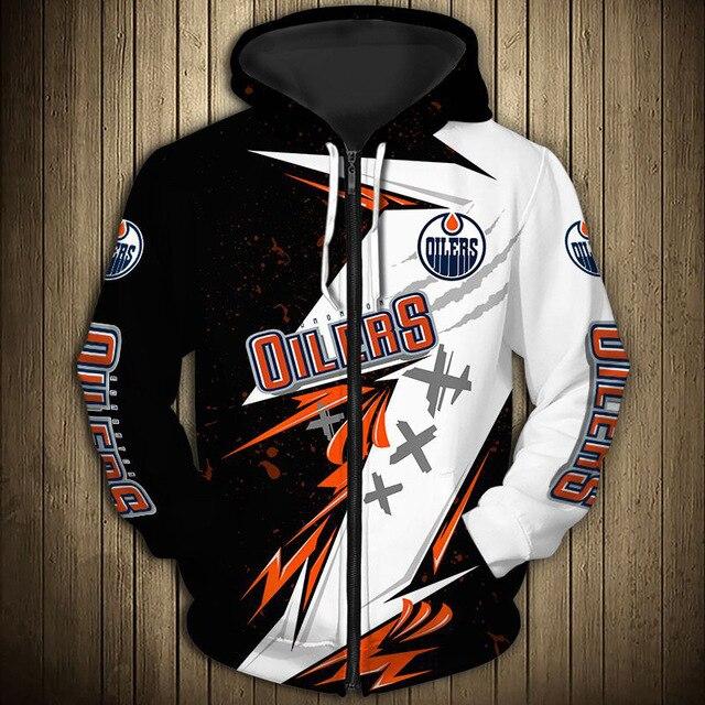 Edmonton Oilers Graffiti Casual Zipper Hoodie