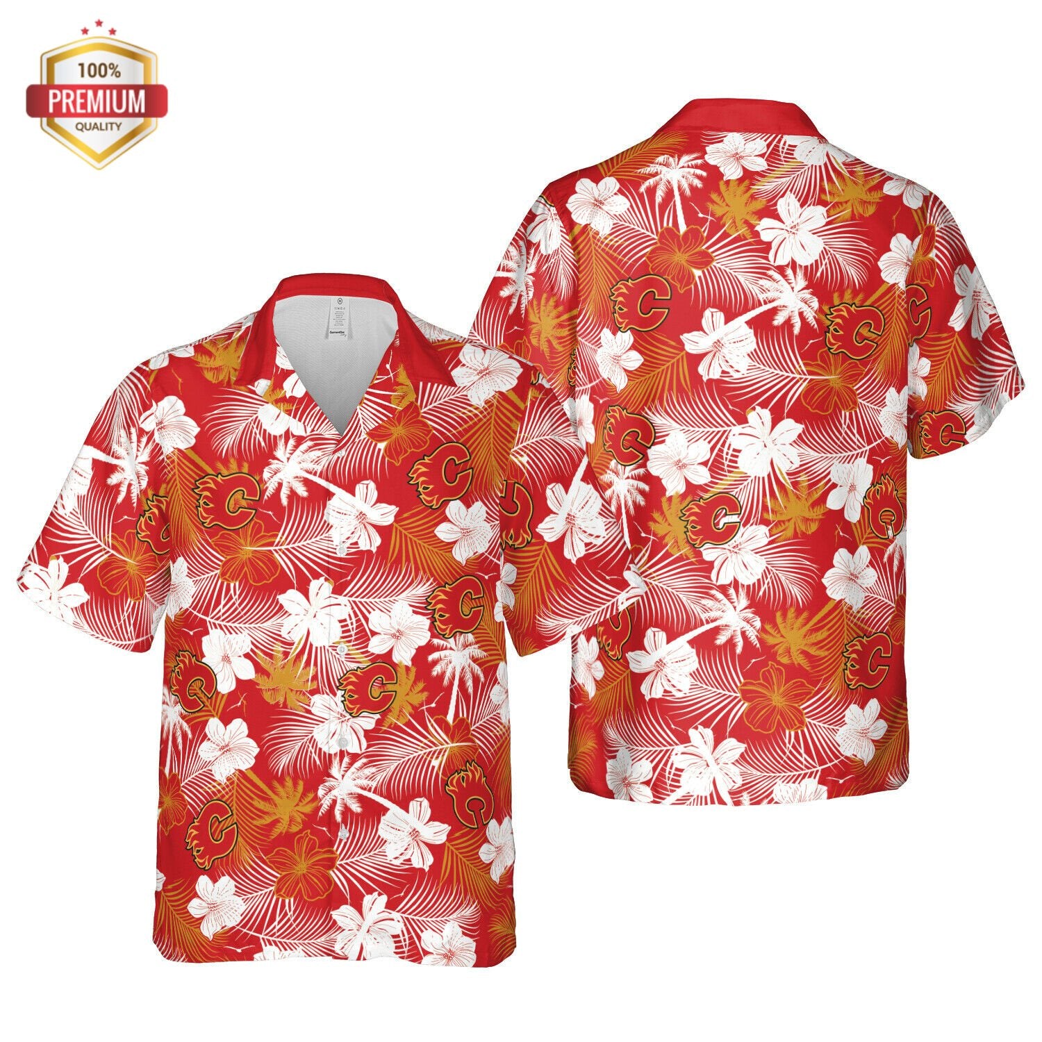 Calgary Flames Hawaii Floral, Hawaiian Beach Shirt Short Sleeve