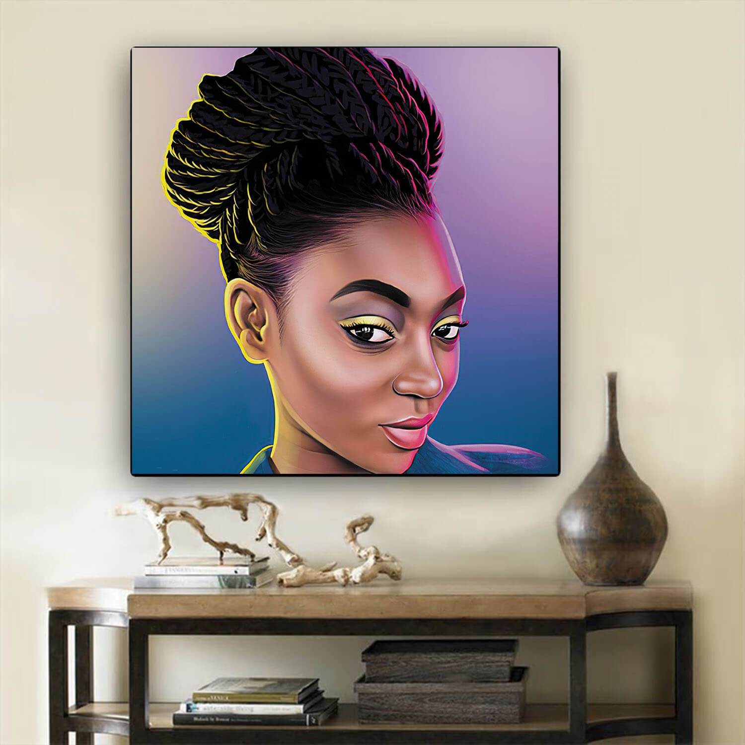 African Canvas Art Cute Melanin Poppin Girl African Canvas Afrocentric Home Decor BPS69826