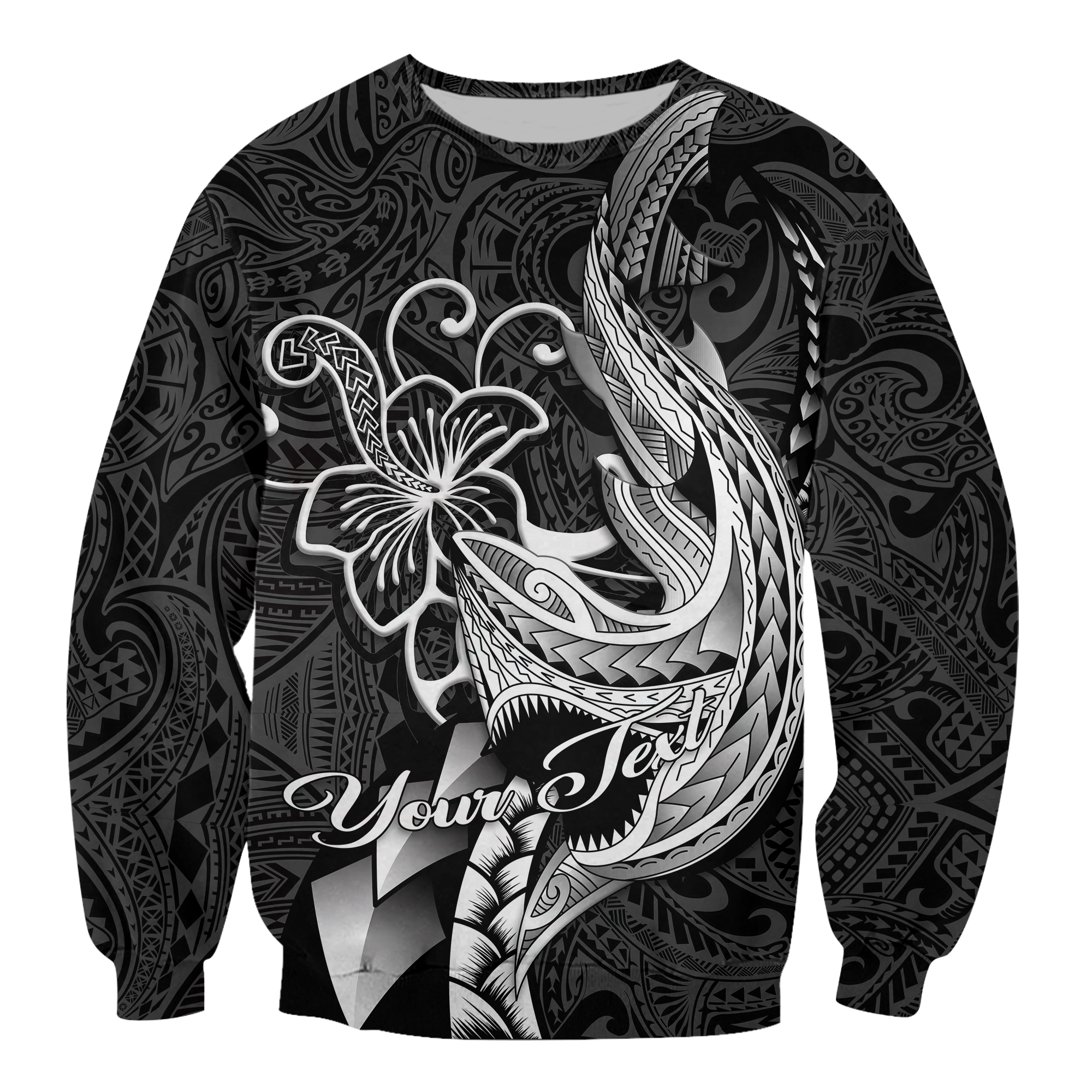 Custom Personalised Polynesian Shark Tattoo Hawaii Tribal Sweatshirt Lt12