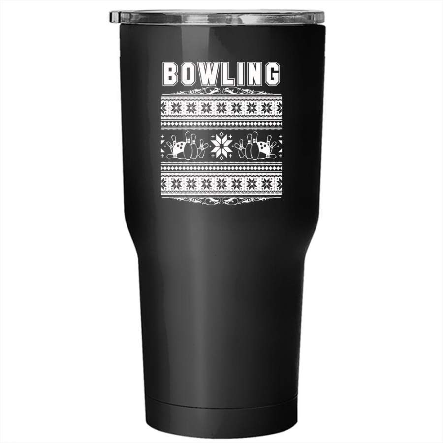 Bowling Tumbler 30 oz Stainless Steel, Make An Ugly Christmas Travel Mug