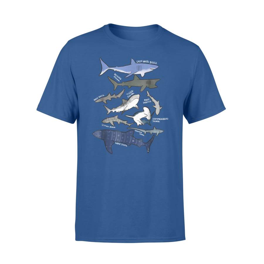 9 Types Of Sharks – Cool Shark – Biologist T-Shirt