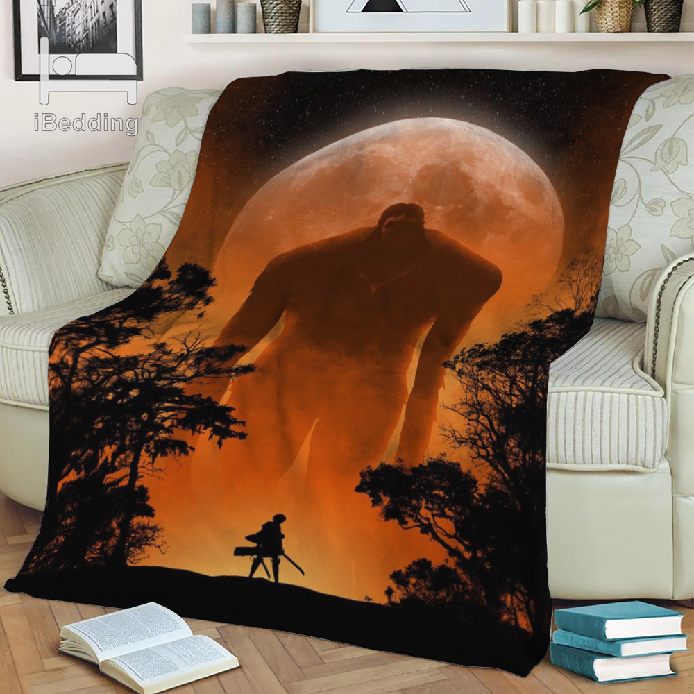 Attack on Titan Blanket Summer Fleece Blanket Japanese 3D Anime Children’s Blanket Soft for Beds Coraline Flannal Throw Blanket alx