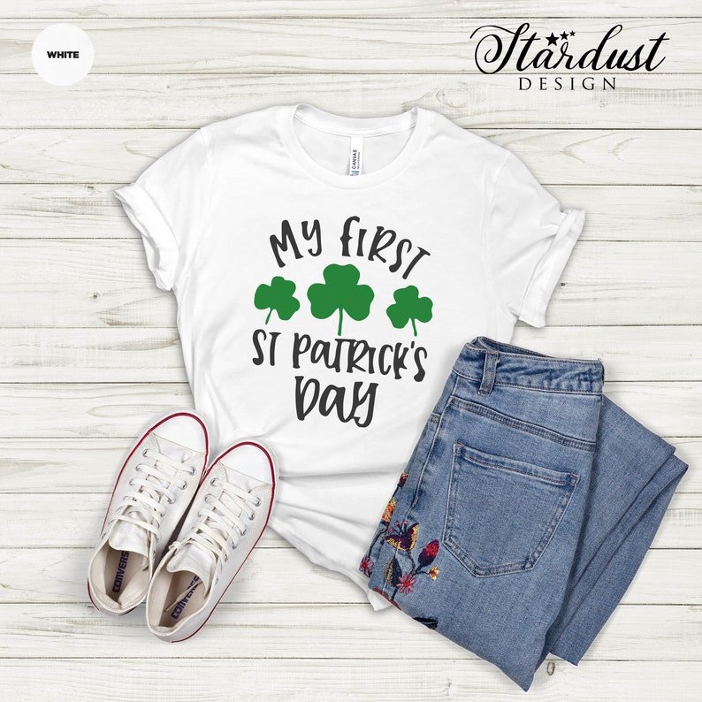 My First St. Patrick’S Day Shirt, St Patricks Day Shirt, Irish Gifts, Clover Shirt, Shamrock Shirt, Leopard Shamrock