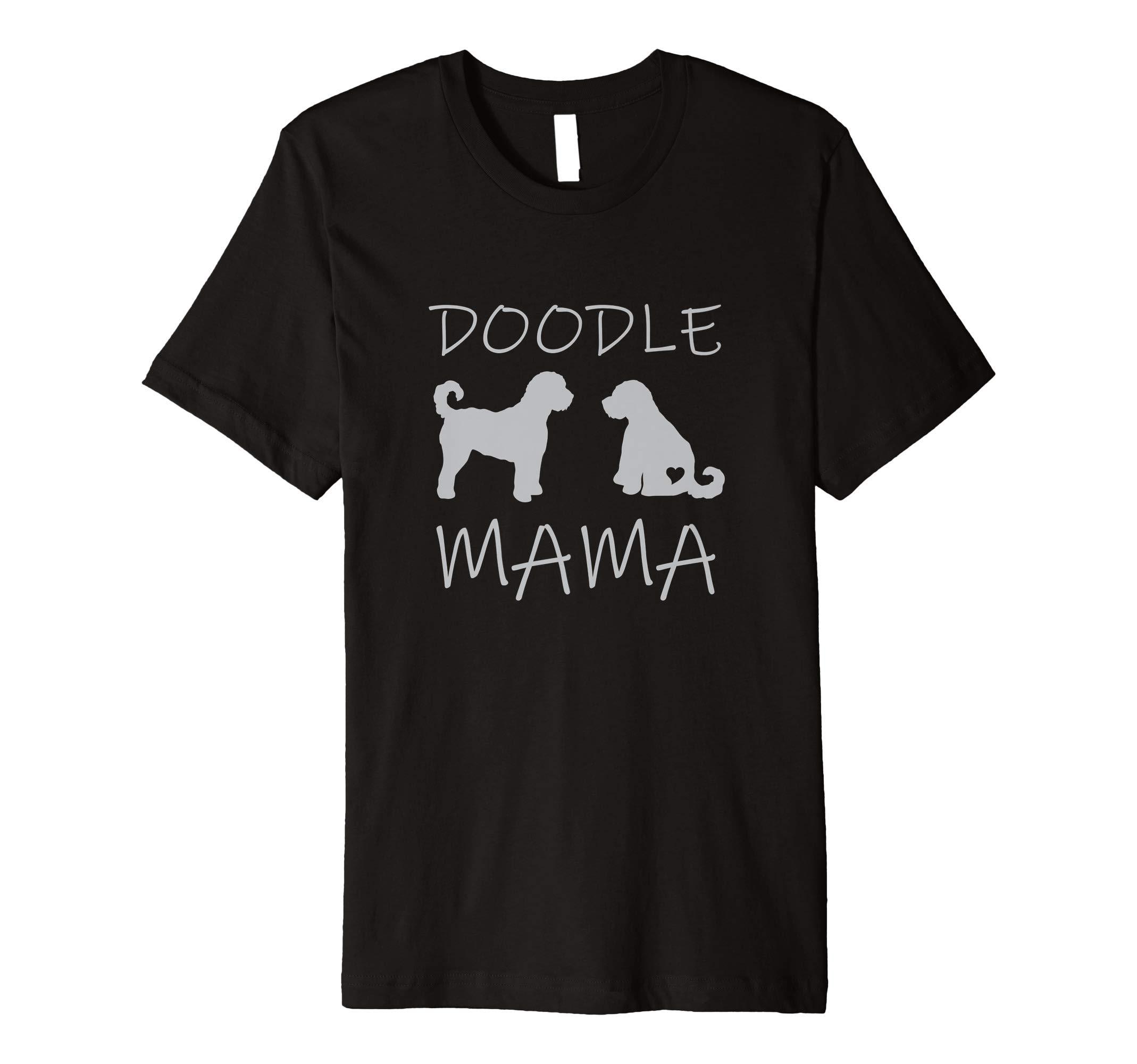 Doodles Mama Shirt Dog Mom Puppy Golden Doodle Silhouette Premium T-Shirt