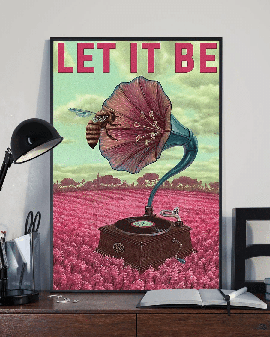 Bee Music Vinyl Record Poster Canvas – Let It Be Vintage Home Decor Wall Art Evg80179