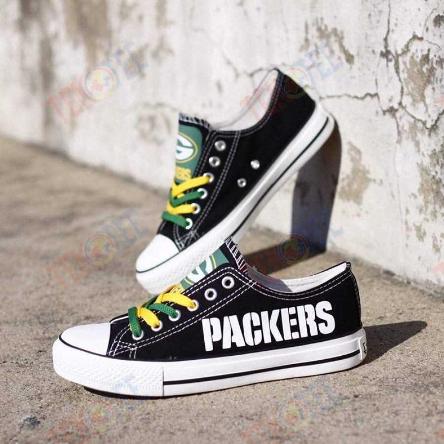 Mens Womens Green Bay Packers Low Top Packers Running Shoes Tennis Shoes Low Top Shoes Custom Print Footwear Converse Sneakers TMT332