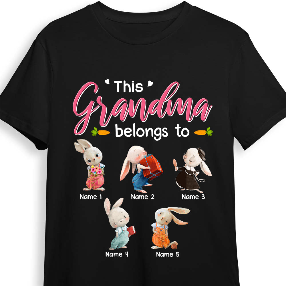 Personalized Mom Grandma Easter Bunny T Shirt Fb281 24O36