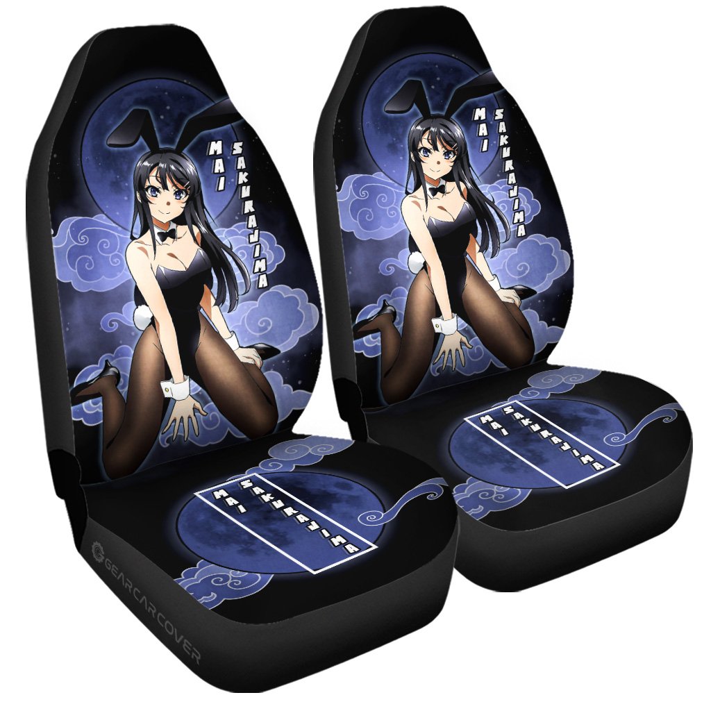 Mai Sakurajima Car Seat Covers Custom Bunny Girl Senpai Anime Car Accessories For Anime Fans