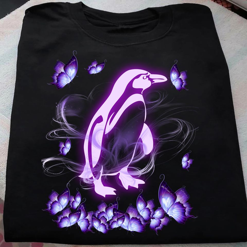 Penguin Butterfly Galaxy Lovers Gift Ideas Standard/Premium T-Shirt