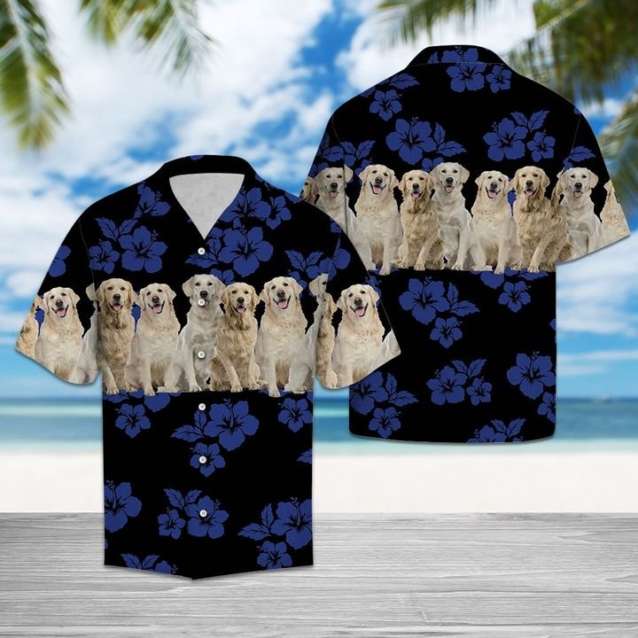 Awesome Golden Retriever Hawaiian Shirt Summer Button Up For Men, Women, Couple