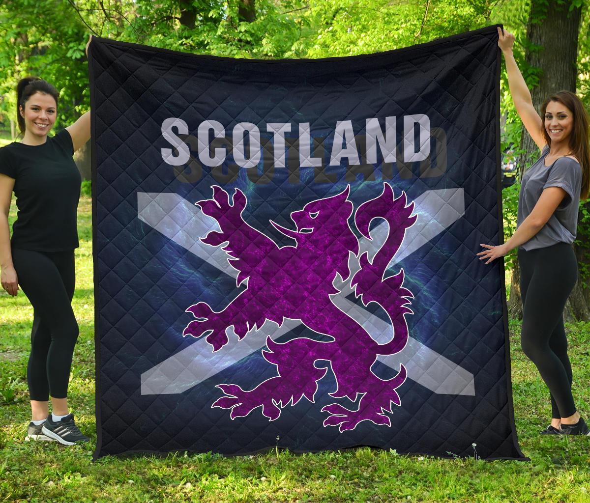 1Stscotland Purple Premium Quilt Scottish Lion New Release A25