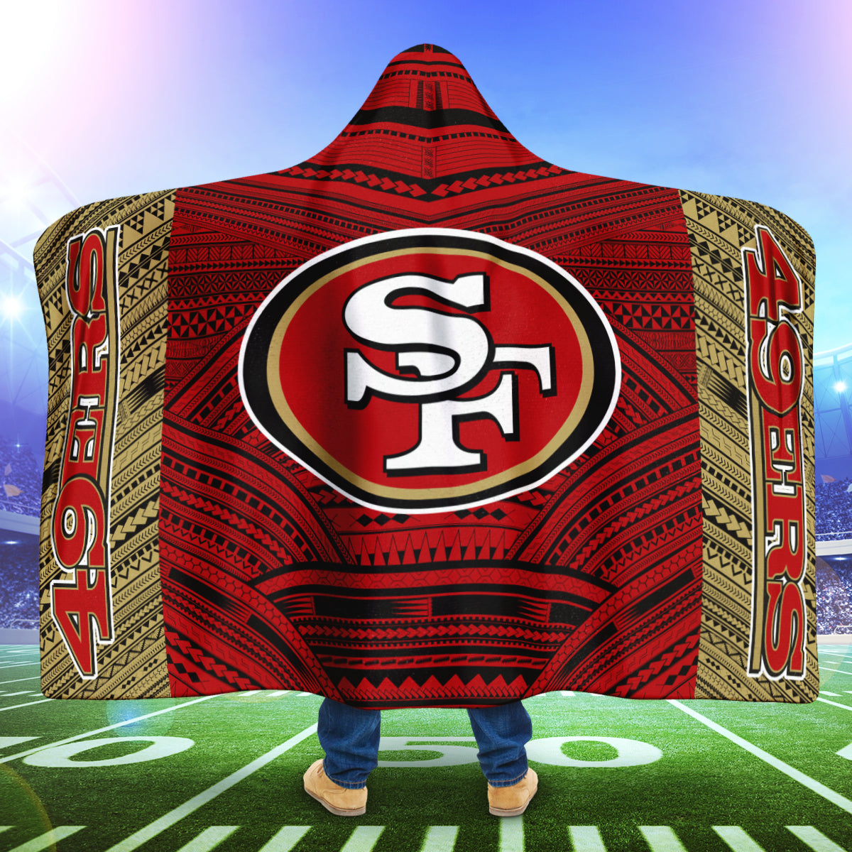 Gift For Fan 3D Full Printing Hooded Blanket San Francisco 49Ers 5869