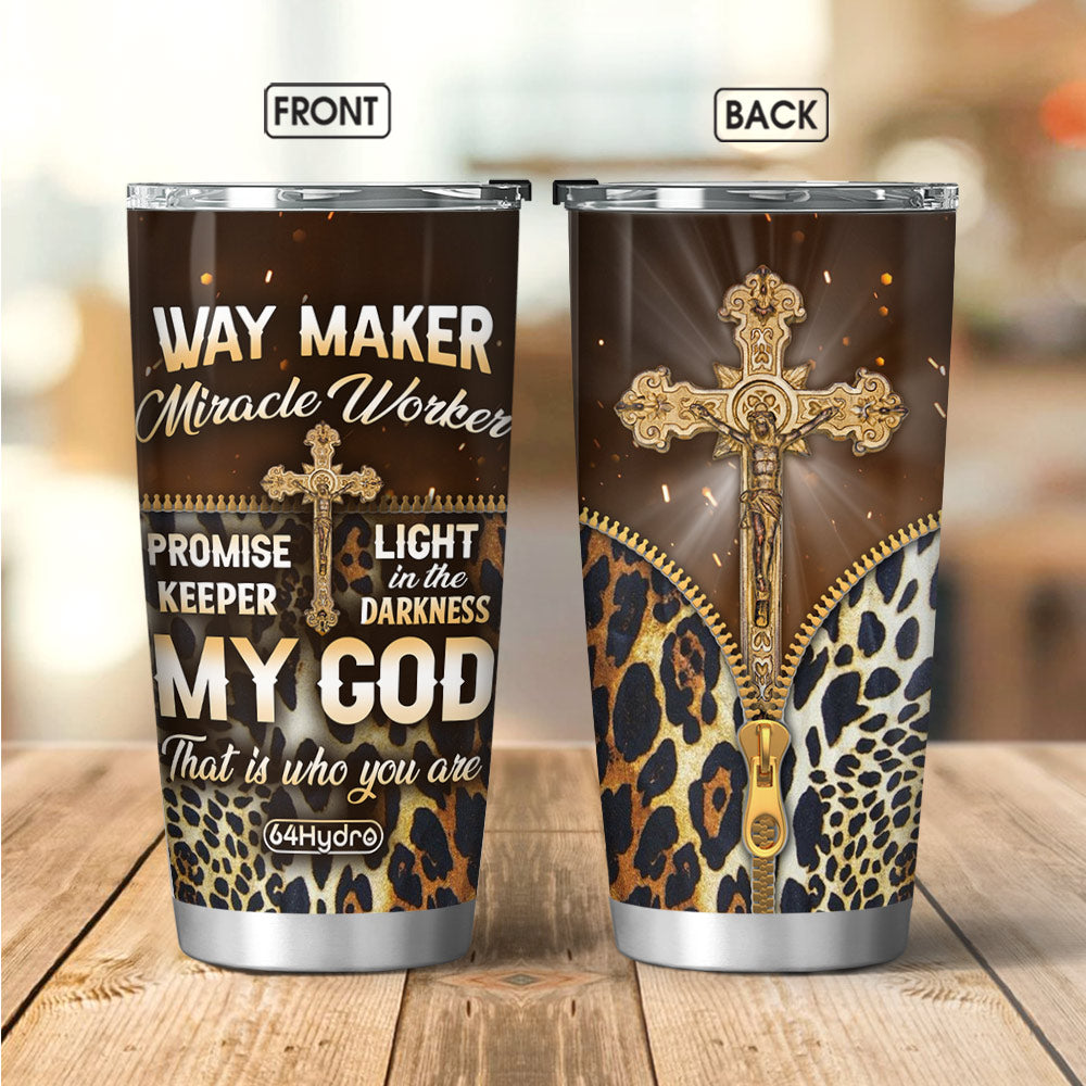 Faith Way Maker Leopard Zipper Style Quaz1802003Y Stainless Steel Tumbler