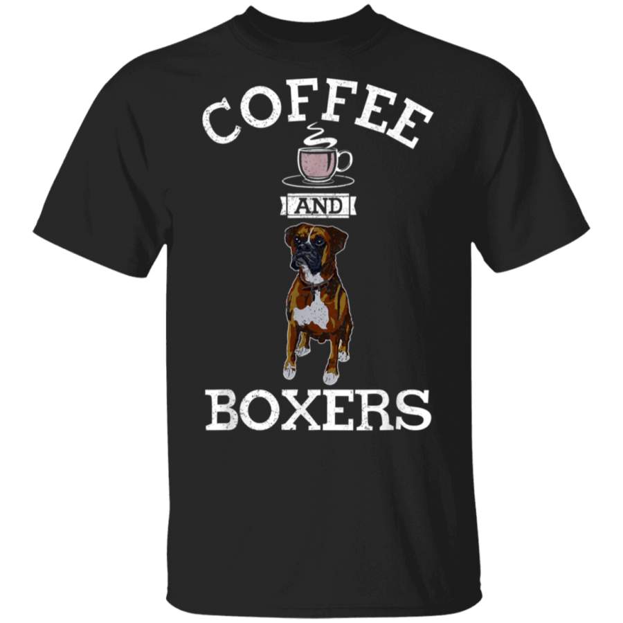 Vintage Coffee And Boxers Funny Boxer Dog Lover Gift Cool Tshirt