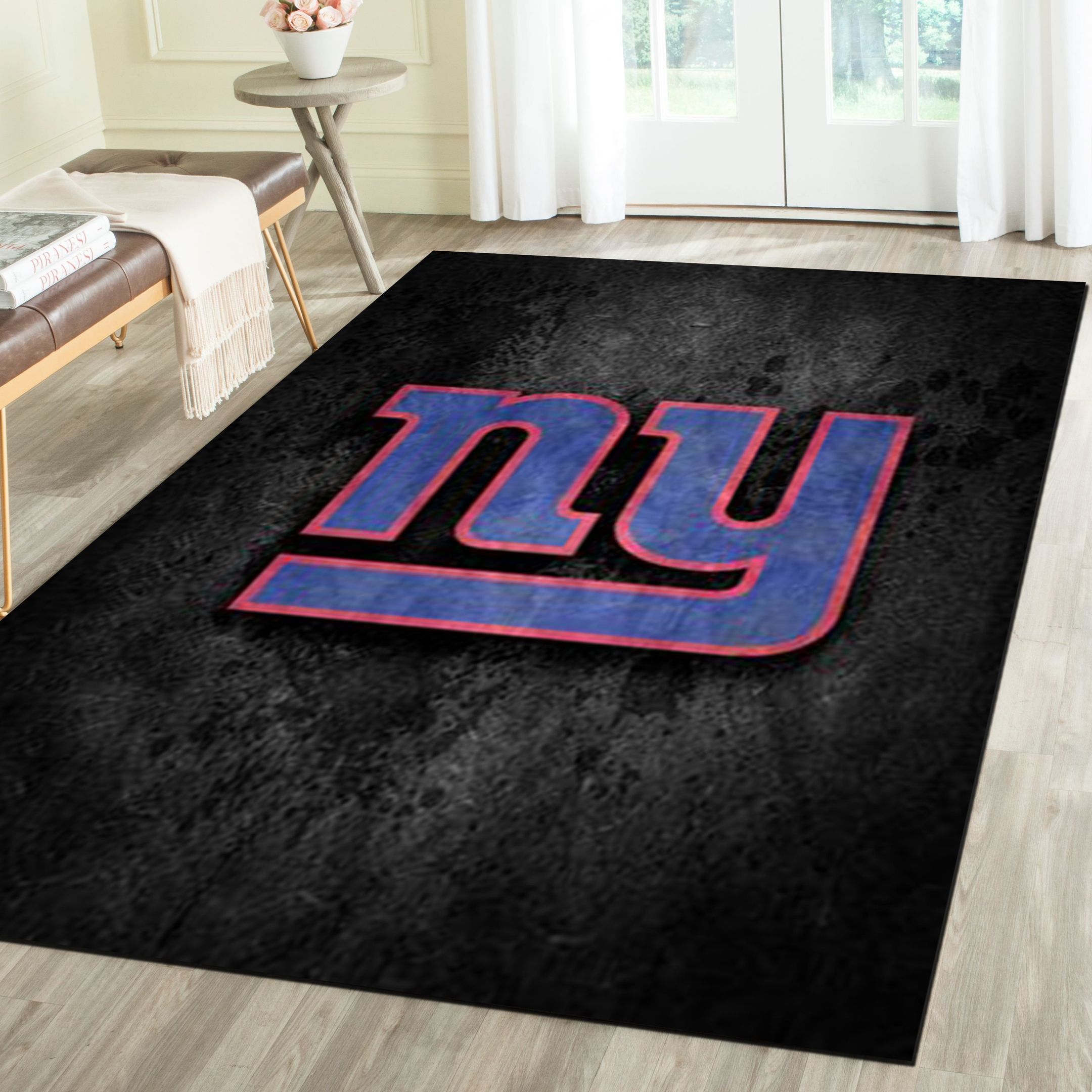 New York Giants Area Rugs, Football Team Living Room Carpet, Sports Floor Decor