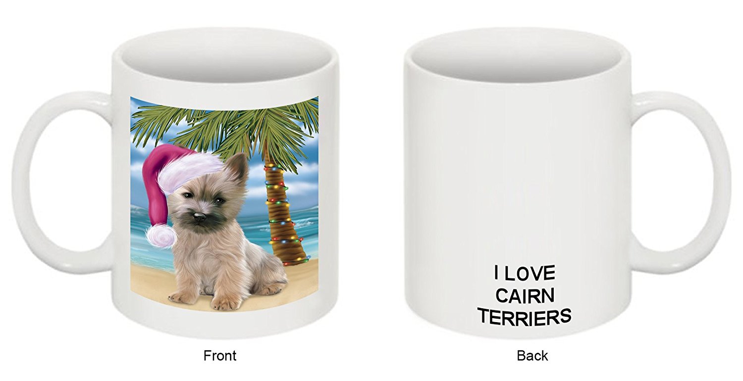 Summertime Cairn Terrier Puppy On Beach Christmas Mug Cmg0788