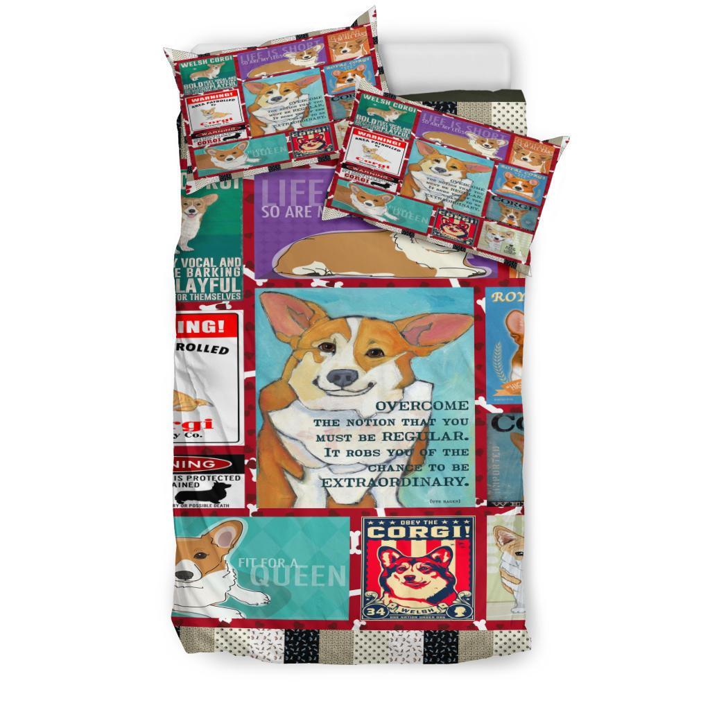 2020 Corgi Quilt Bedding – Duvet Cover And Pillowcase Set