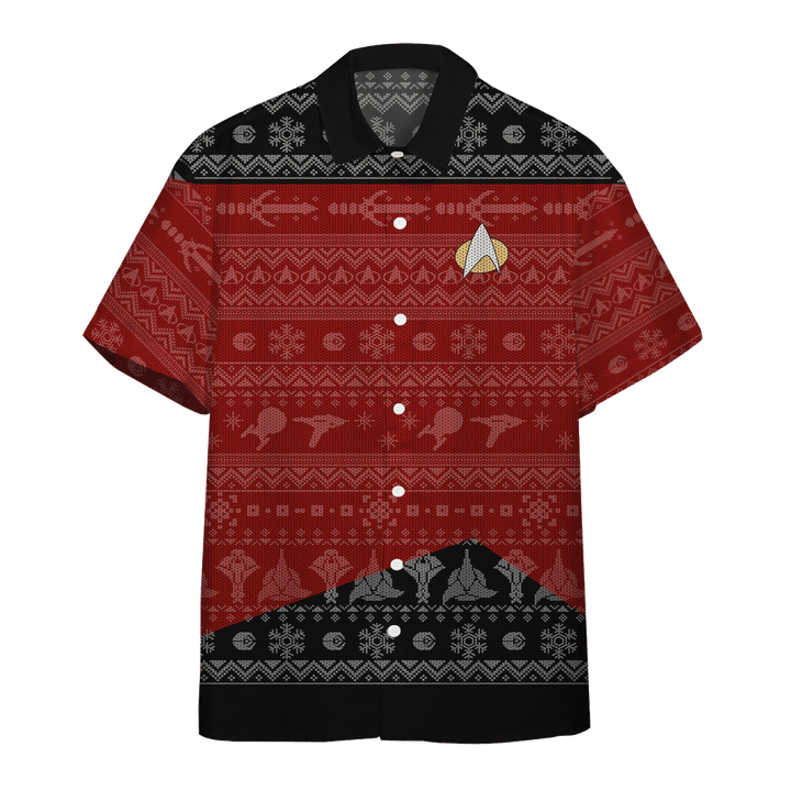 Waybackapparel 3D S.T The Next Generation 1987 Red Ugly Christmas Custom