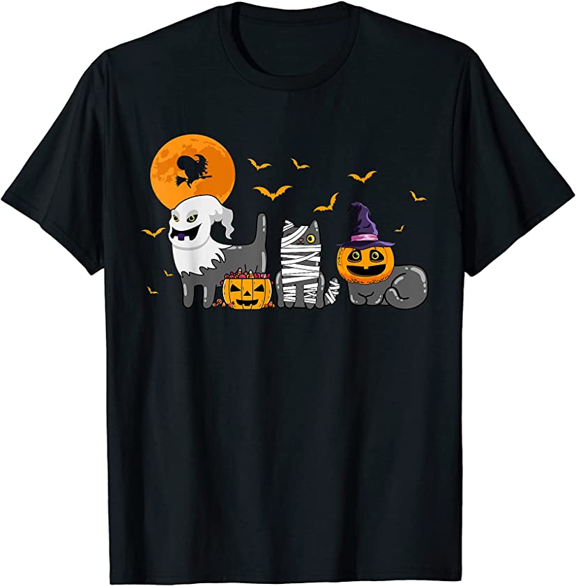 Cats Halloween Mommy Cat Kitten Cute Women Men Halloween T-Shirt