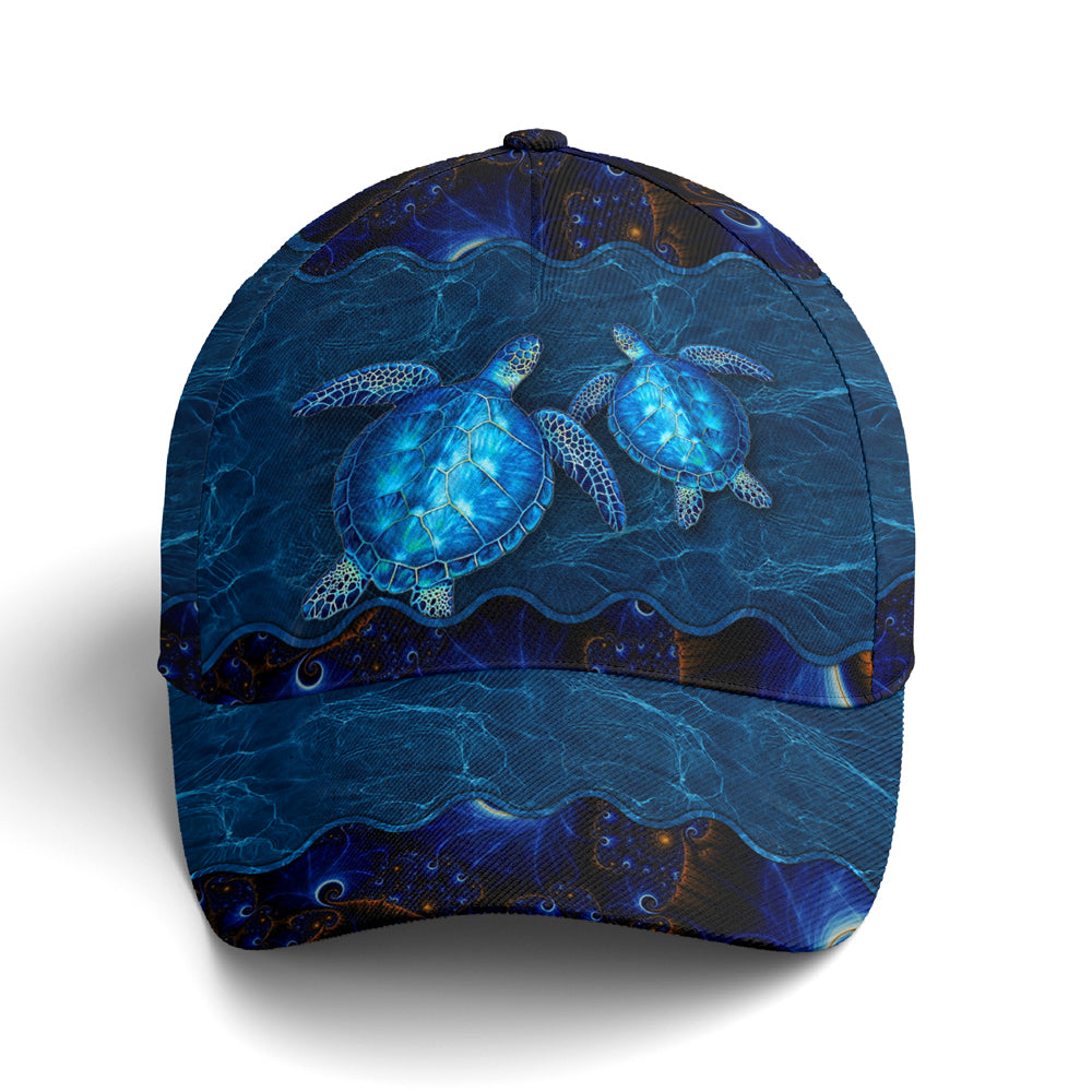 Sea Turtle In The Ocean Print Baseball Cap Coolspod