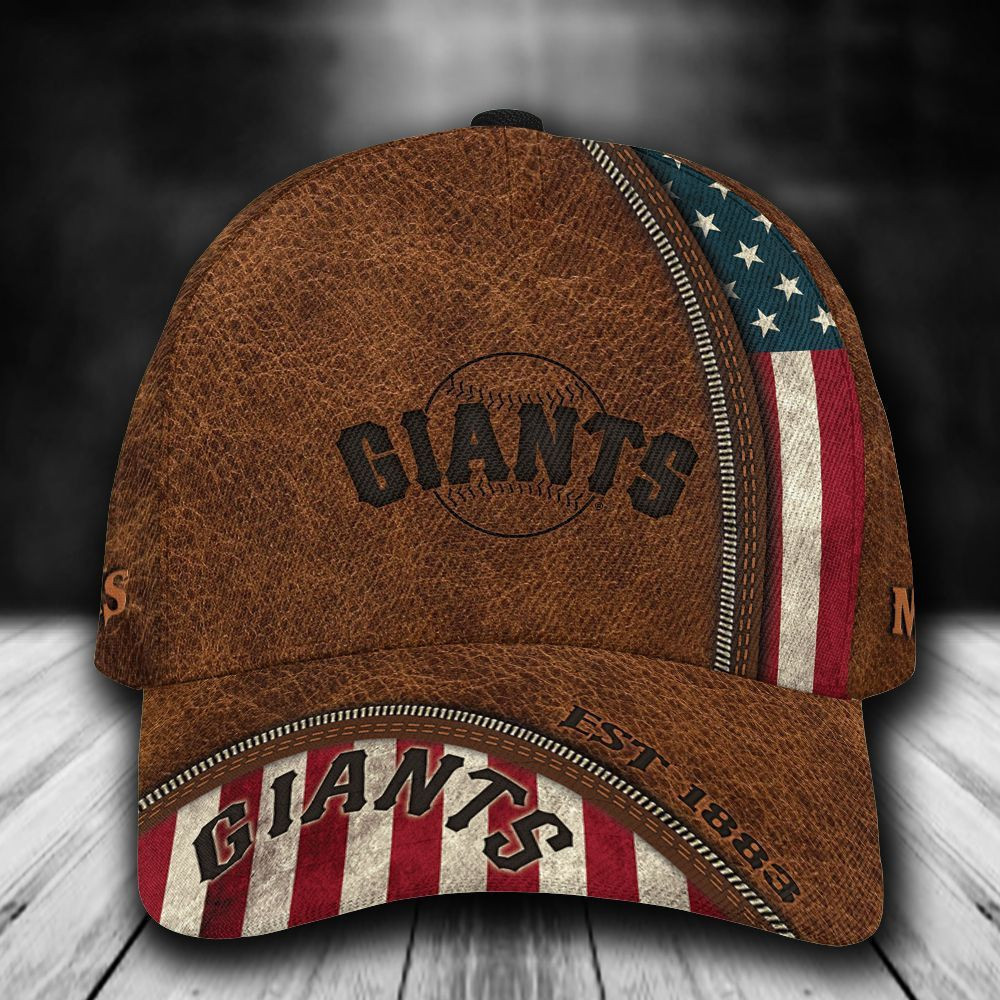 Personalized San Francisco Giants Usa Flag Zip All Over Print 3D Baseball Cap – Brown