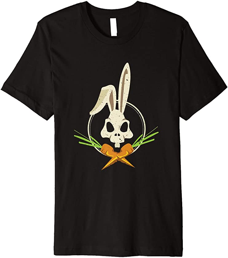 Skull Rabbit Crossbones Carrots Easter Day Premium T-Shirt