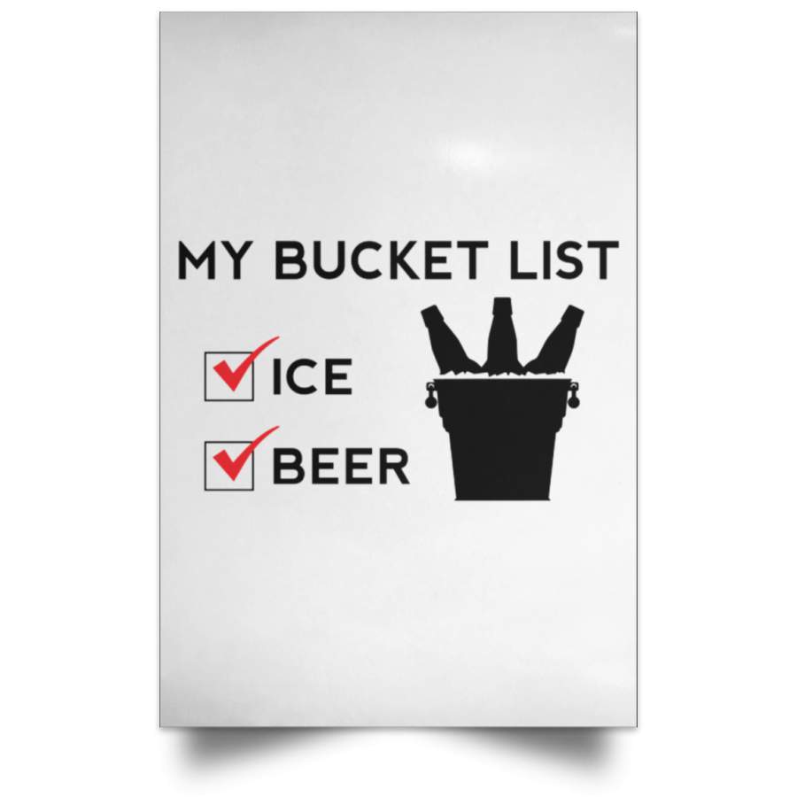 My Bucket List Satin Portrait Poster Poster Art Design