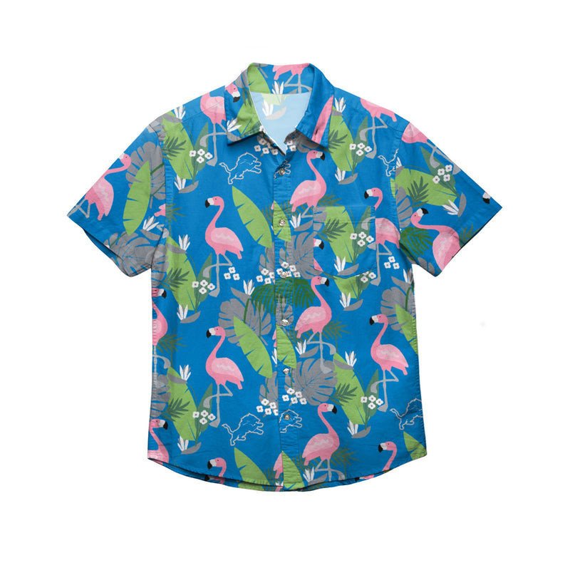 Detroit Lions Floral Button Up Hawaii Shirt Ha57521