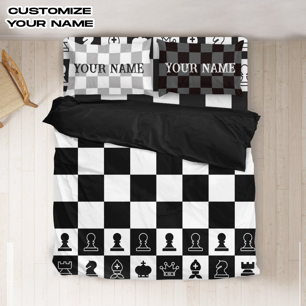 Casespring 3D Chessboard Custom Name Bedding Set