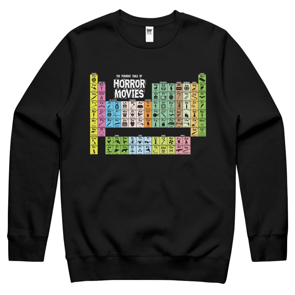 Periodic Table Of Horror Movies Crewneck Sweatshirt