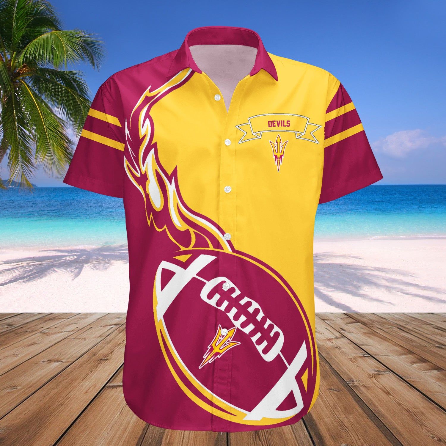 Arizona State Sun Devils Hawaii Shirt Flame Ball – NCAA