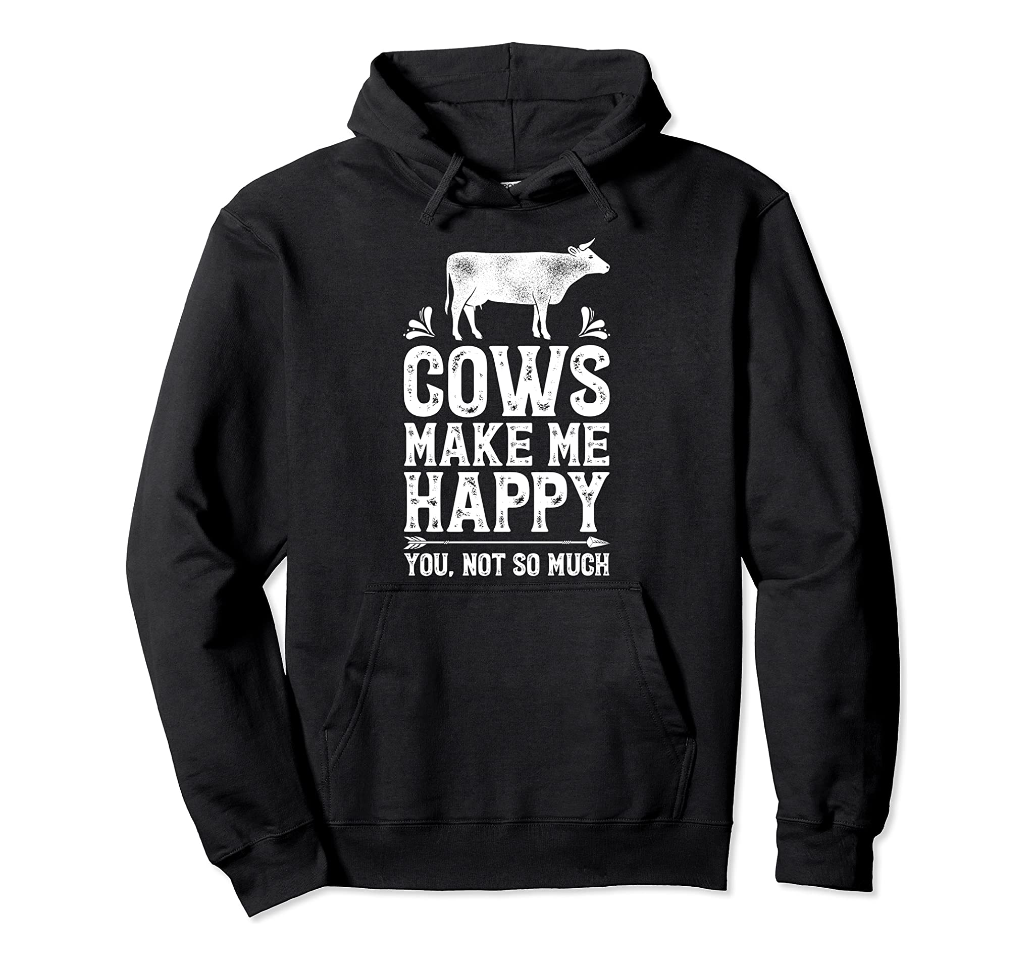 Cows Make Me Happy Hoodie Cow Lovers Farm Farmer Funny Gifts