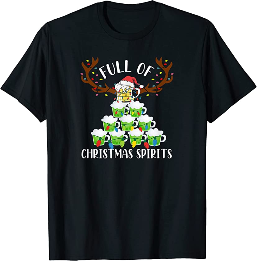 Ugly Christmas Sweater Beer Top Funny Xmas Alcohol Men Women T-Shirt