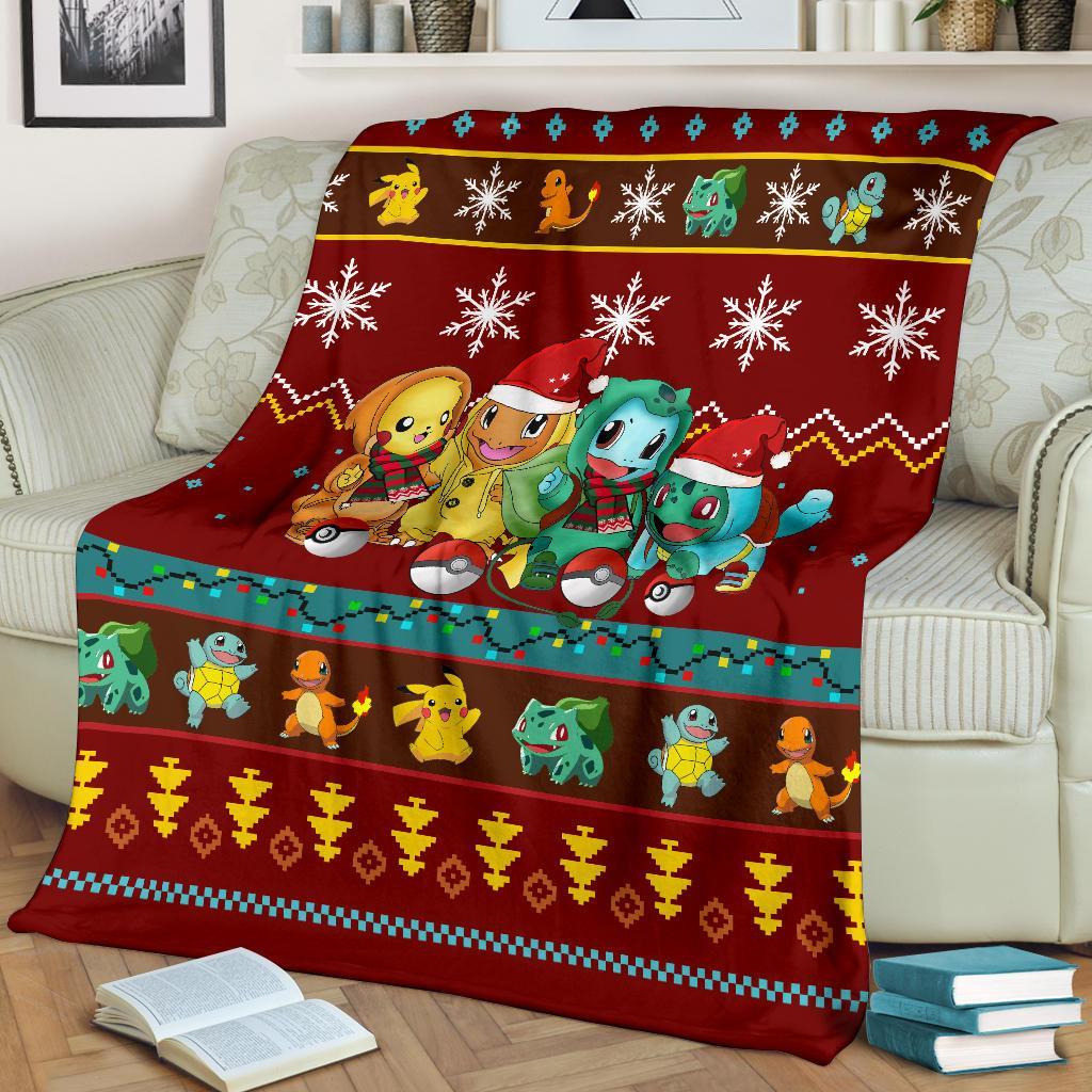 Red Gearzime Pokemon Pikachu Christmas Blanket Amazing Gift Idea ...